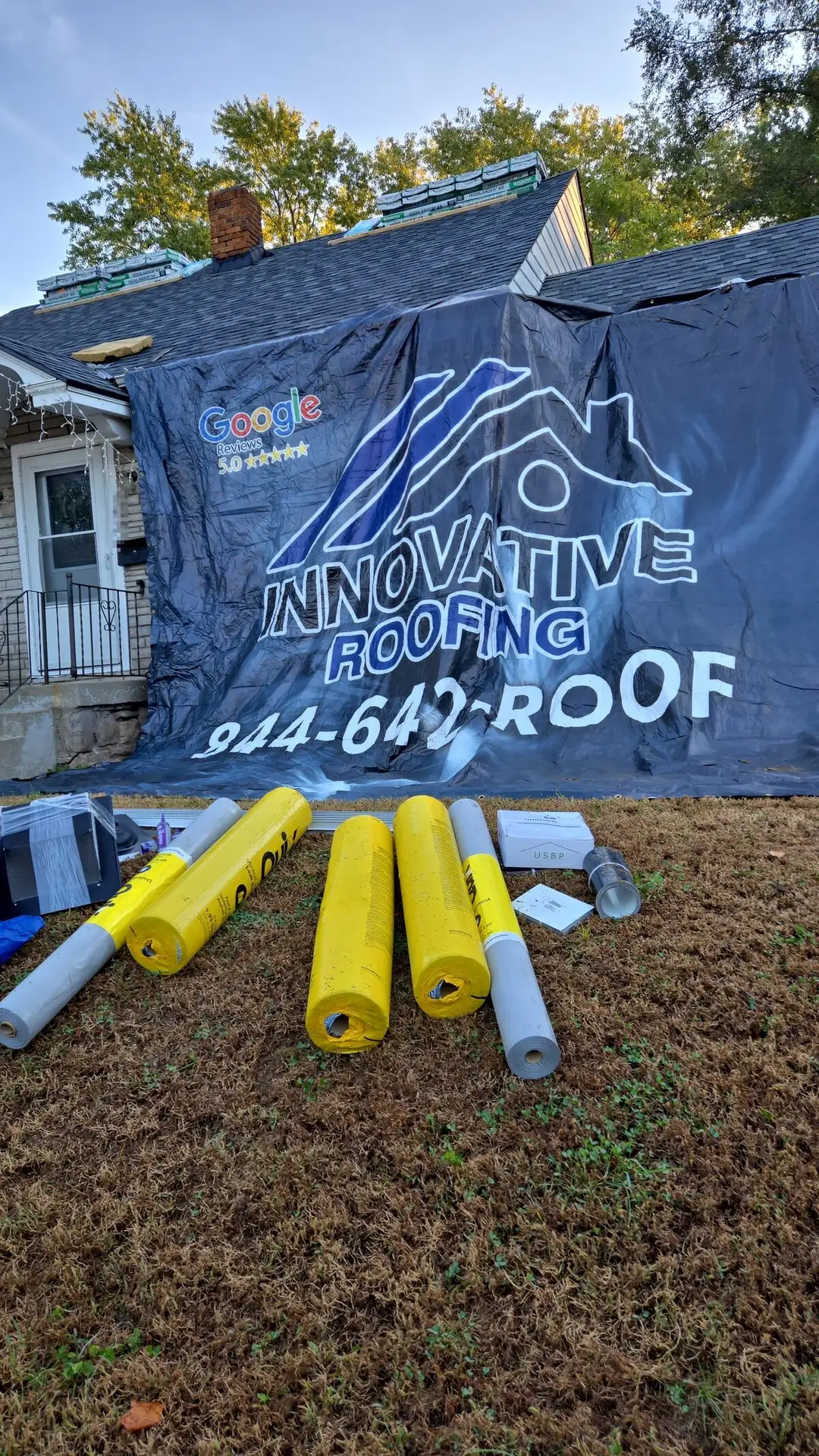 Innovative Roofing roof replacement in progress in Kansas City